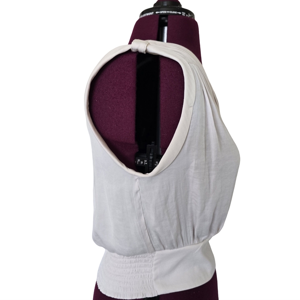 NWT Rachel Roy Cream Sleeveless V-neck Draped Blouse Size S Business Casual Chic - Picture 10 of 12